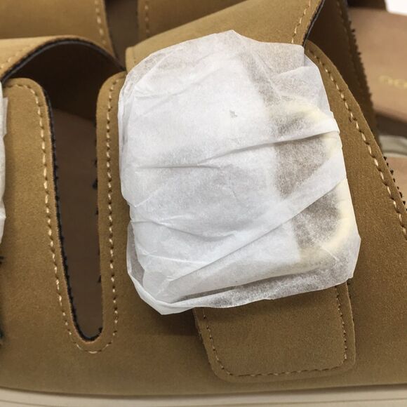 NIB London Fog Women's Cognac Nubuck Lorraine Double Strap Sandals - 10M - Picture 8 of 16